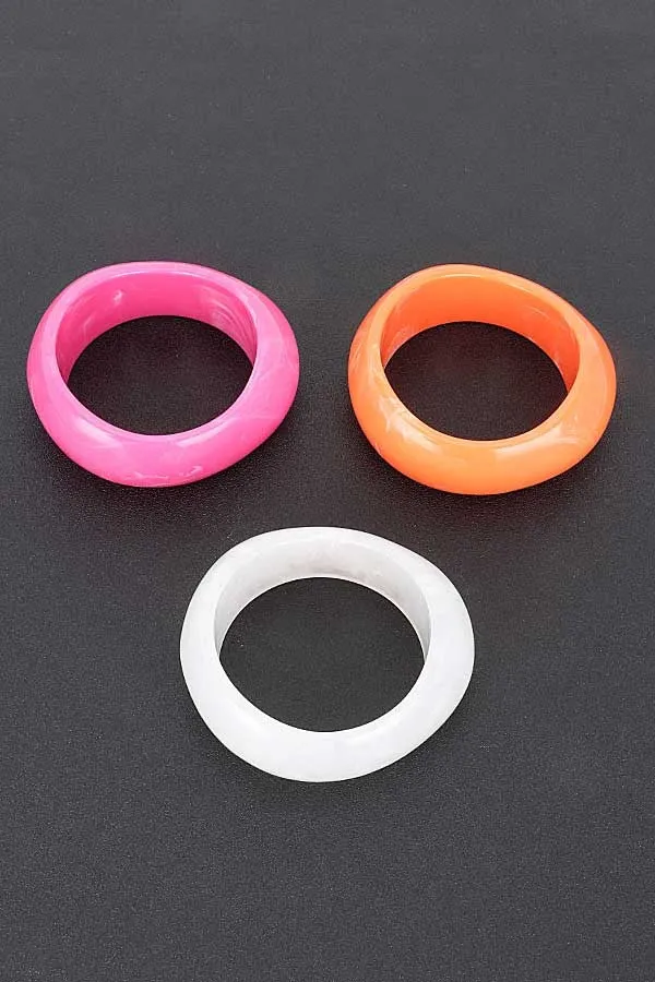 040725 The 3 Set Multi Resin Bangle Bracelet