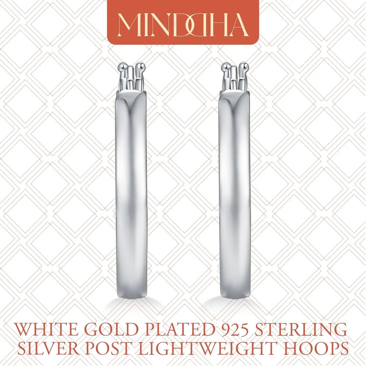 14/18K Gold Plated Hoop Earrings for Women, Hypoallergenic Hoops, Sterling Silver Post Lightweight Huggie Hoops - Durable Non Tarnish Gold Earrings, Sizes 20mm-30mm