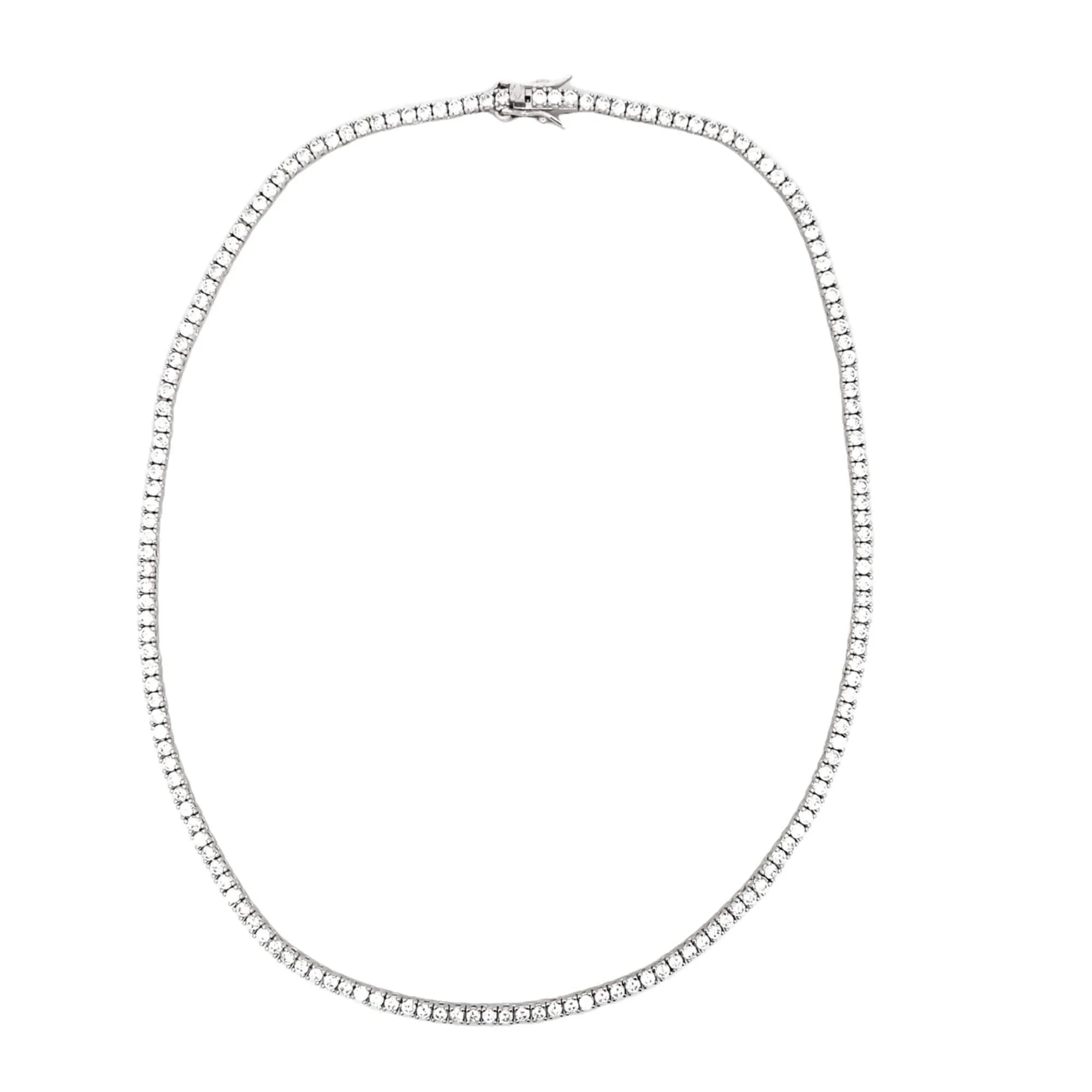 3mm Tennis Basket CZ Necklace (H276/I429A)