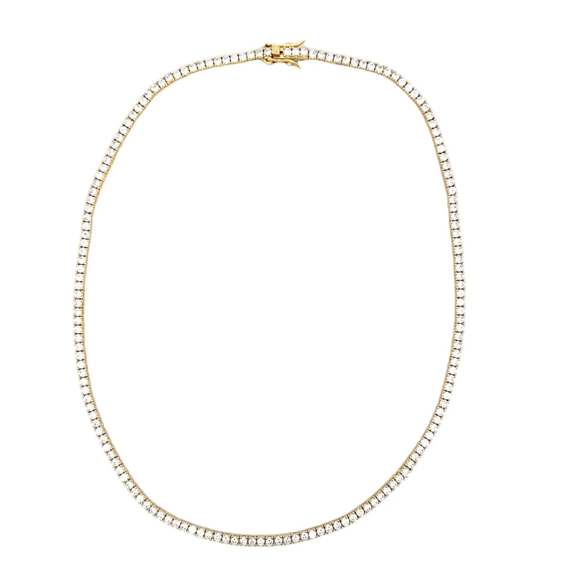 3mm Tennis Basket CZ Necklace (H276/I429A)