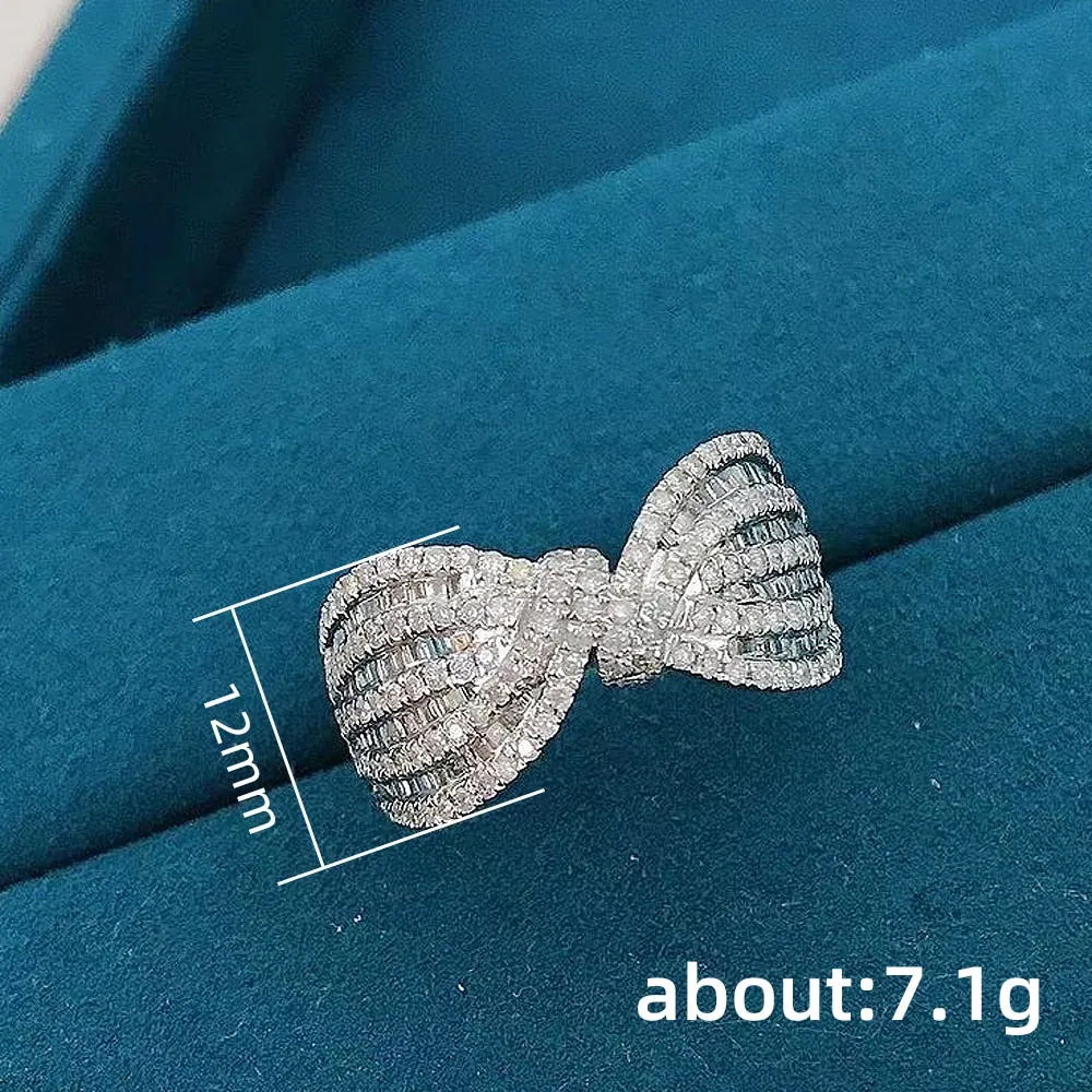 Bow Shape Rings for Women Silver Color Fashion Modern Design