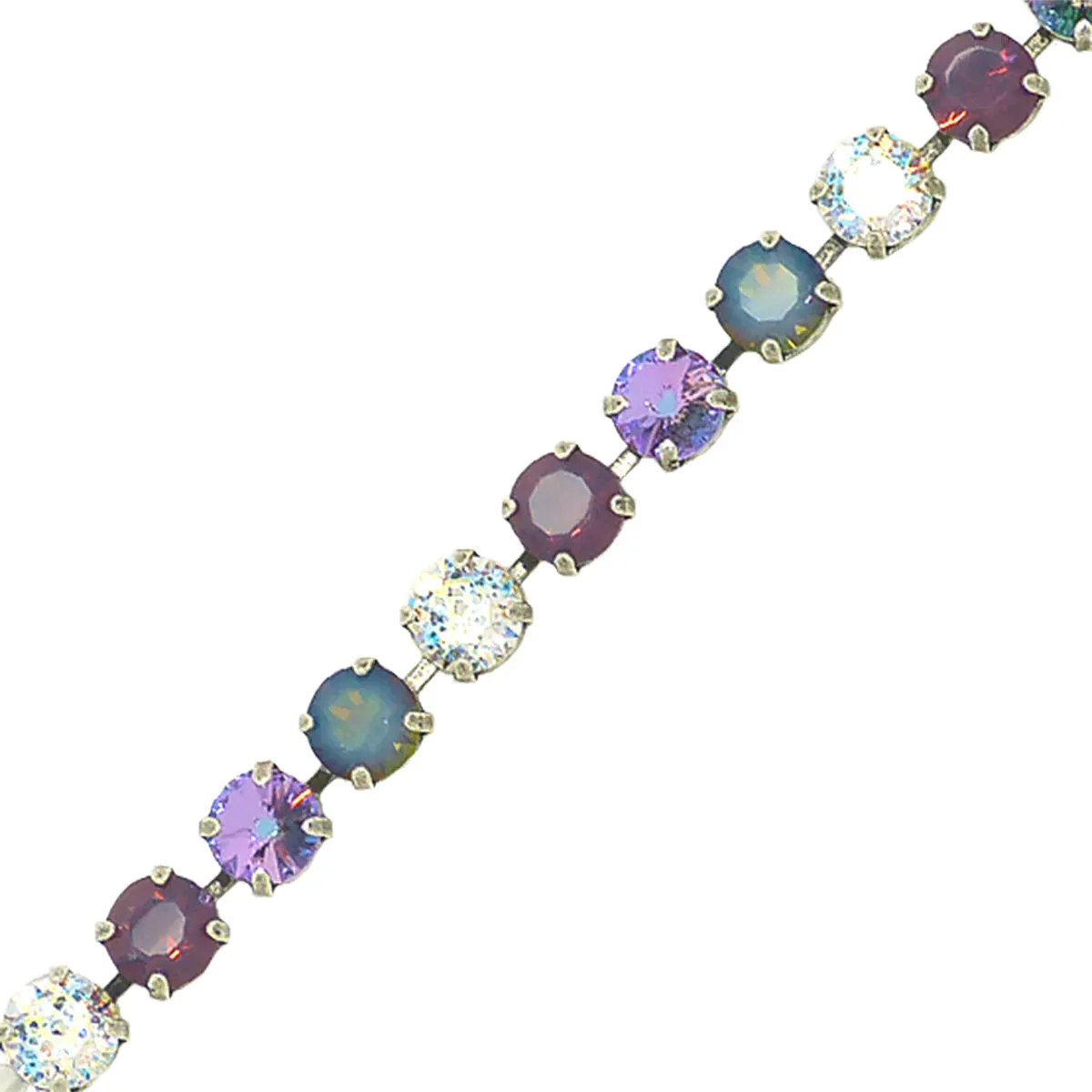 Dorata Handmade Sunset Trio Blue Pacific Opal Violet Pendant Necklace wear with Mariana