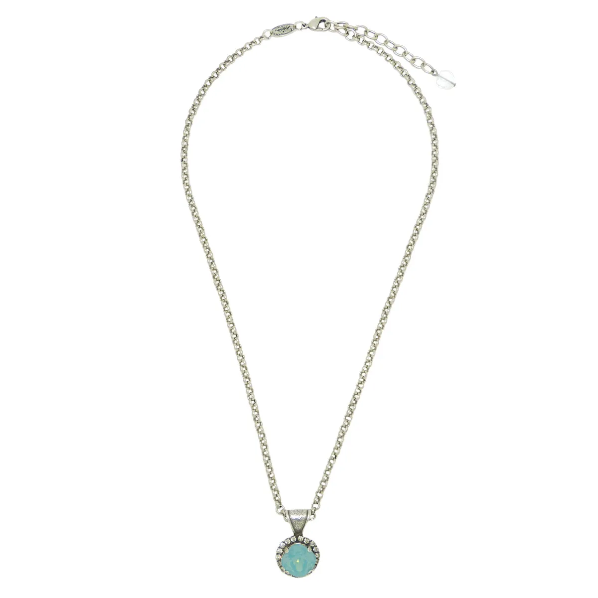 Dorata Handmade Swarovski Bail Pendant Necklace wear with Mariana Pacific Opal