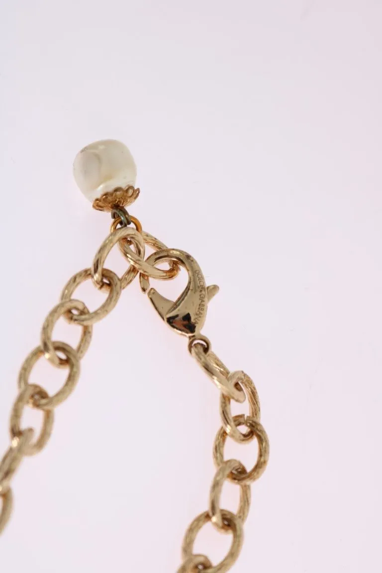 Gold Brass Clear Crystal Bow Necklace