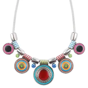 New Choker Maxi Necklace Fashion Ethnic Collares Vintage Colorful Bead Pendant Statement Necklace For Women Jewelry