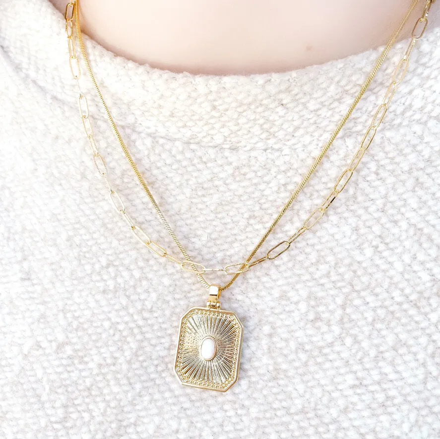 Opal Medallion Necklace