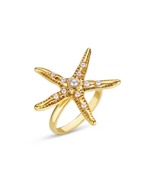 ORELIA - Statement Embellished Starfish Ring