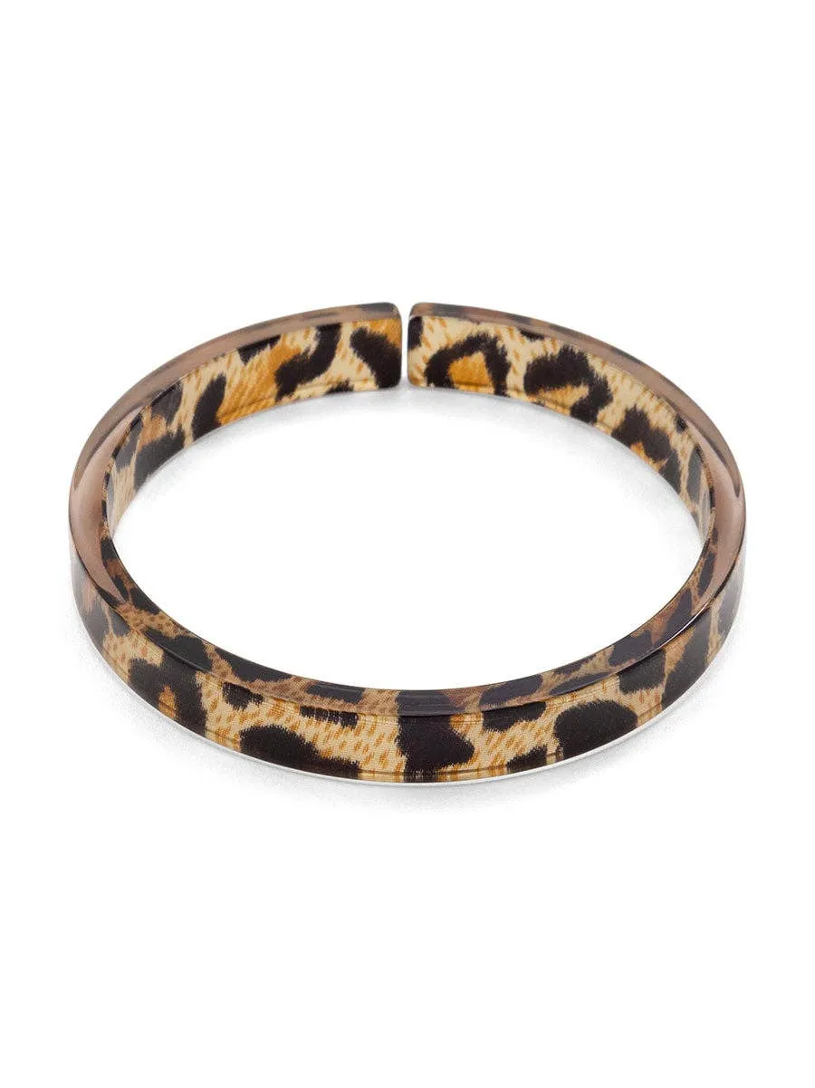 Resin Leopard Bangle Bracelet