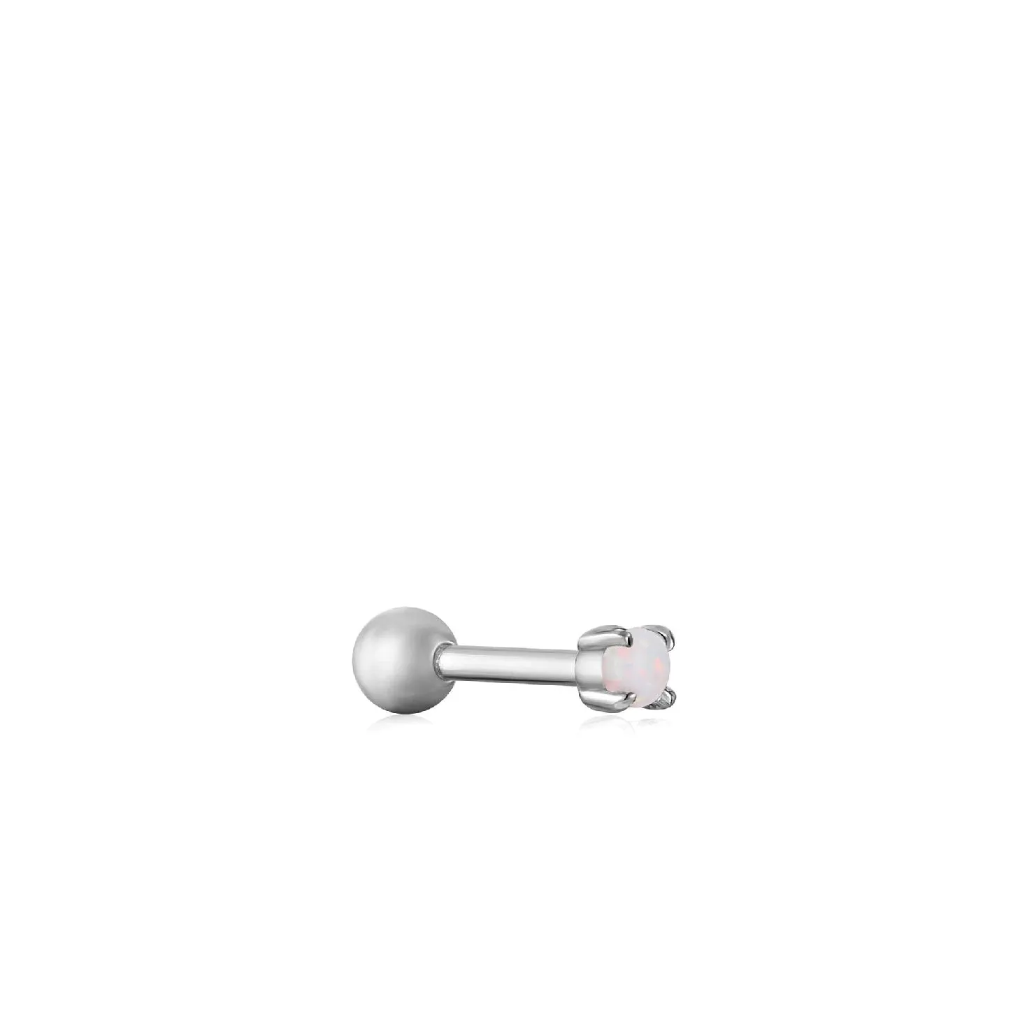 Silver Opal Cabochon Single Stud Earring