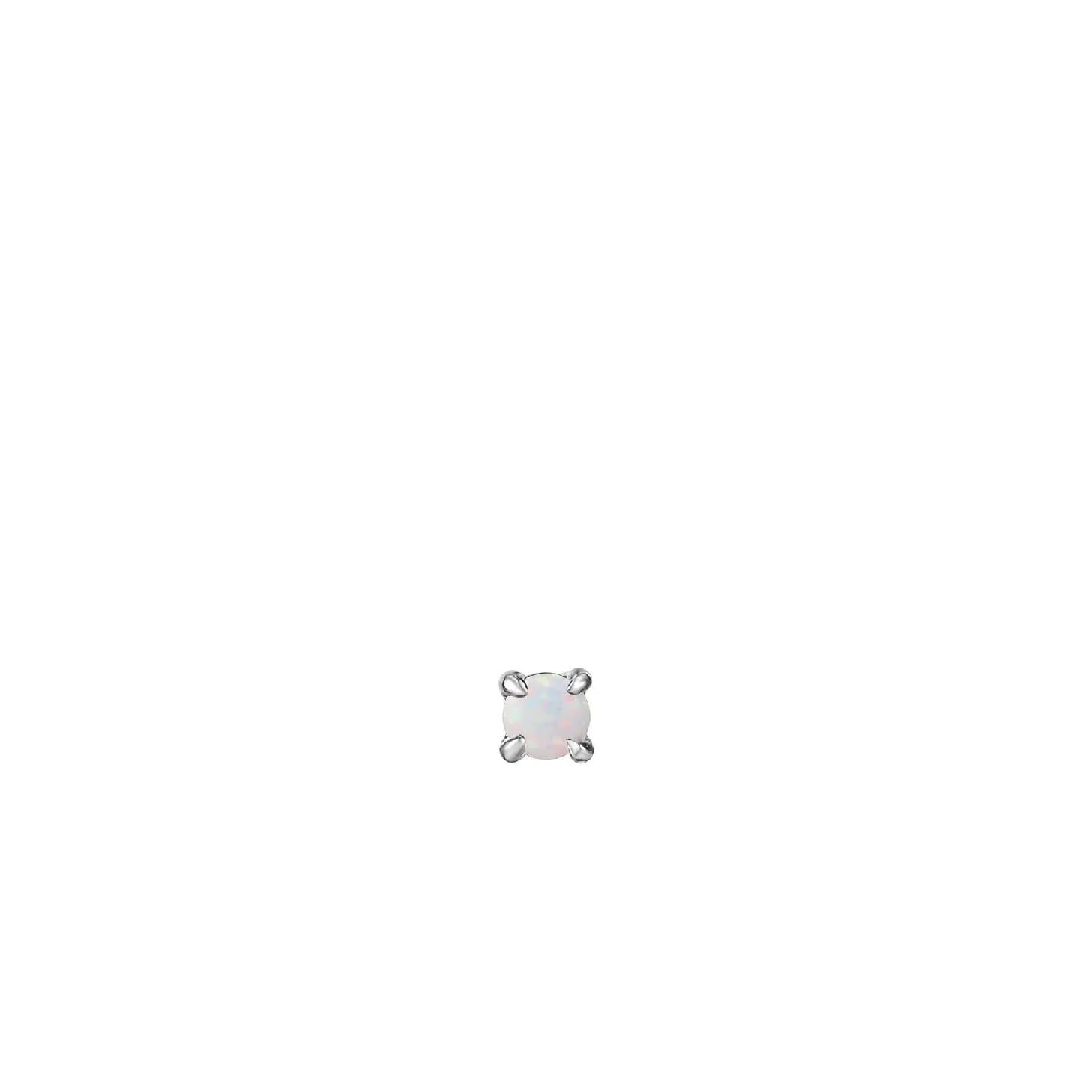 Silver Opal Cabochon Single Stud Earring