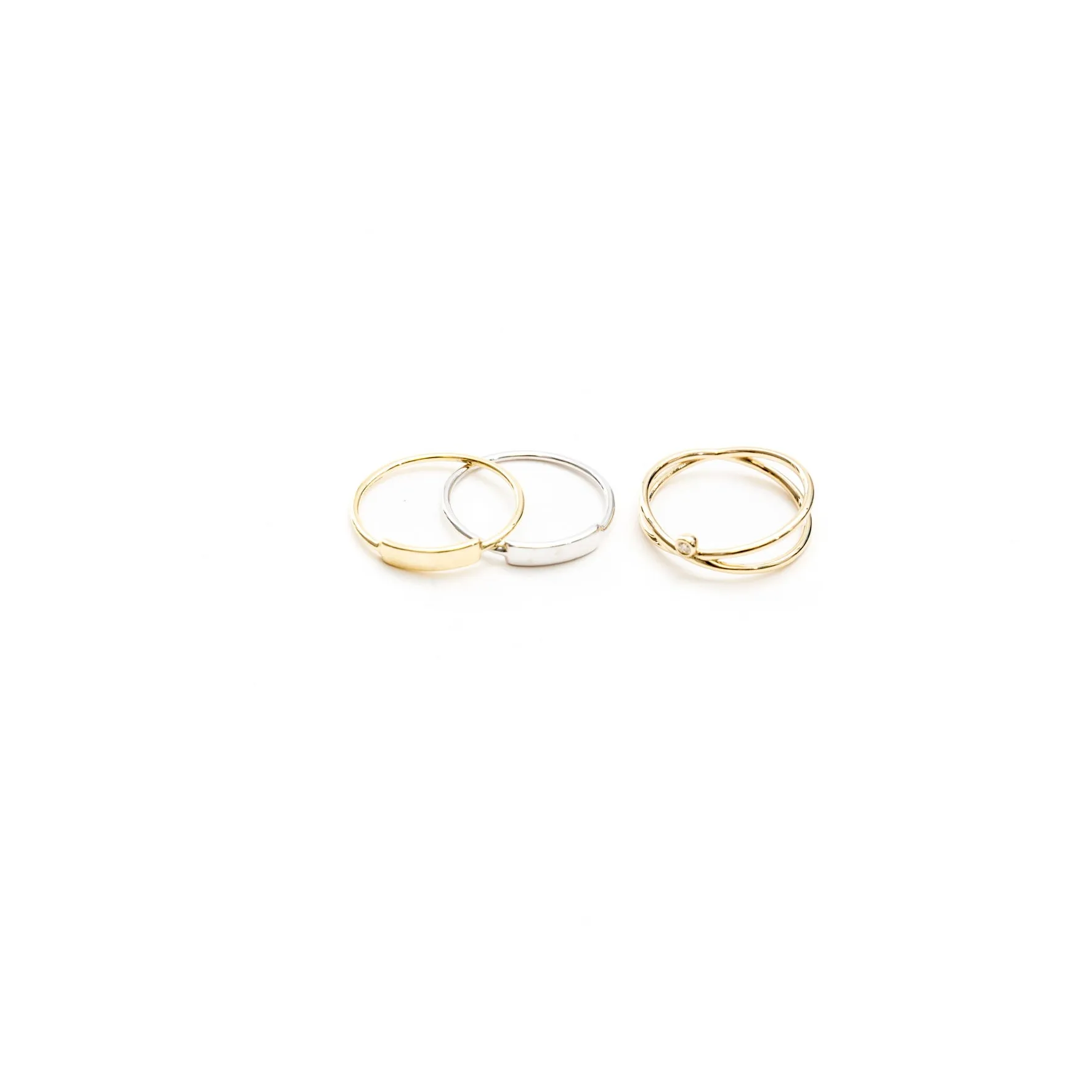 Skinny signet stackable bar ring