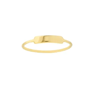 Skinny signet stackable bar ring